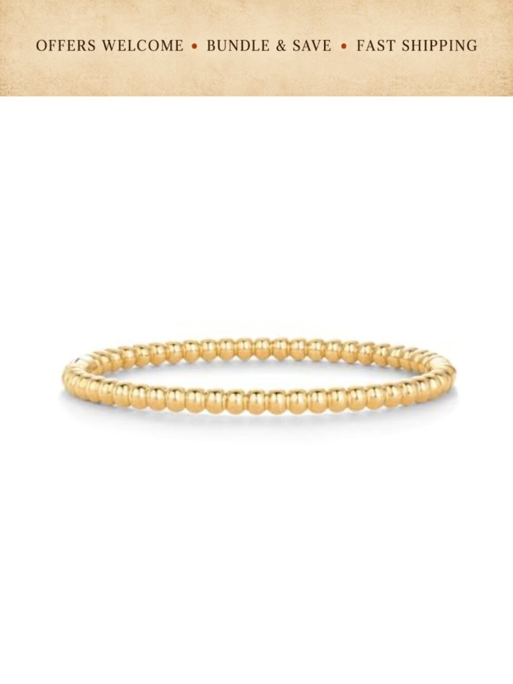 14K Gold Plated Bangle Bracelet Stainless Steel Waterproof Stackable Gift